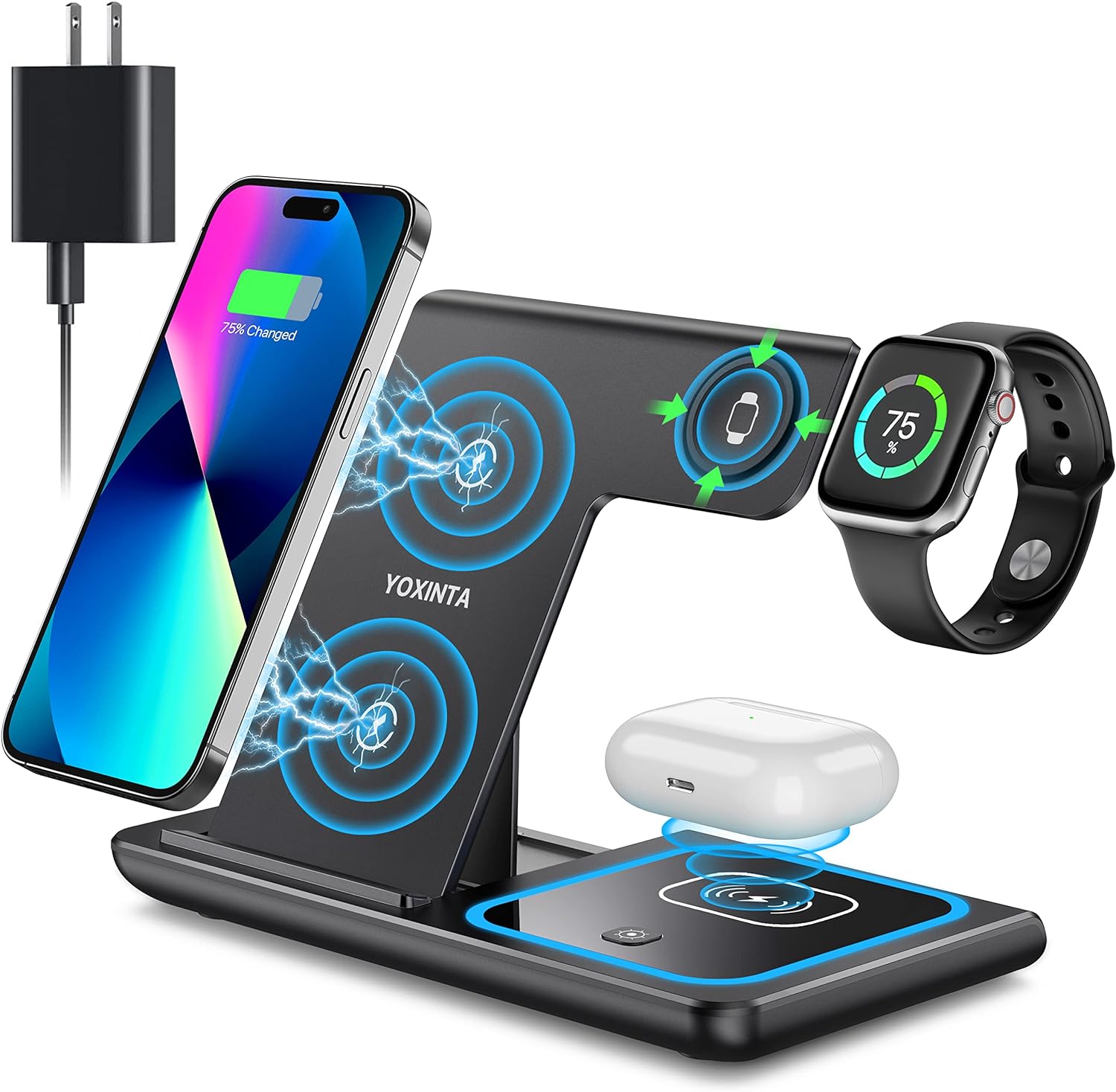 Wireless Charger, 3 in 1 Wireless Charging Station